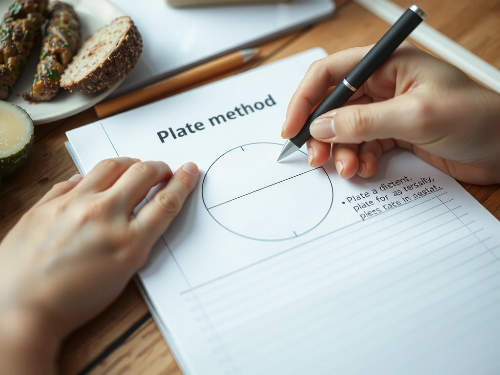 Nutritionist planning a balanced plate